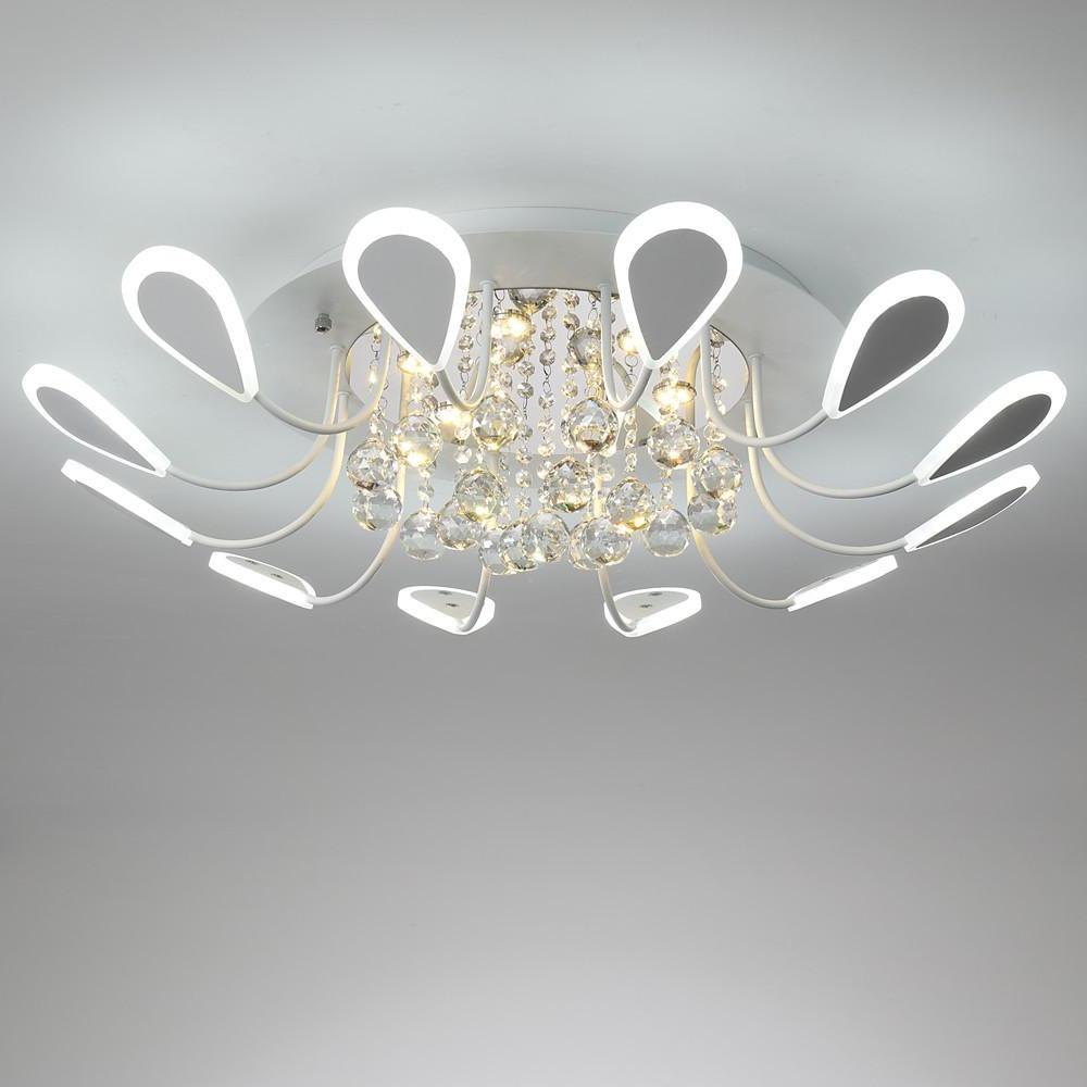 Creative Flower Shaped Dimmable LED Crystal Modern Ceiling Lights