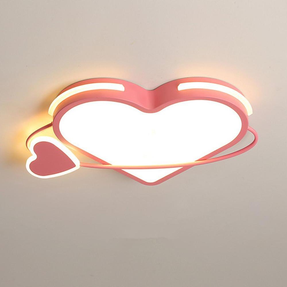 Novelty 2 Hearts Metal Flush Mount Ceiling Light LED Baby Kids Lights for Bedroom