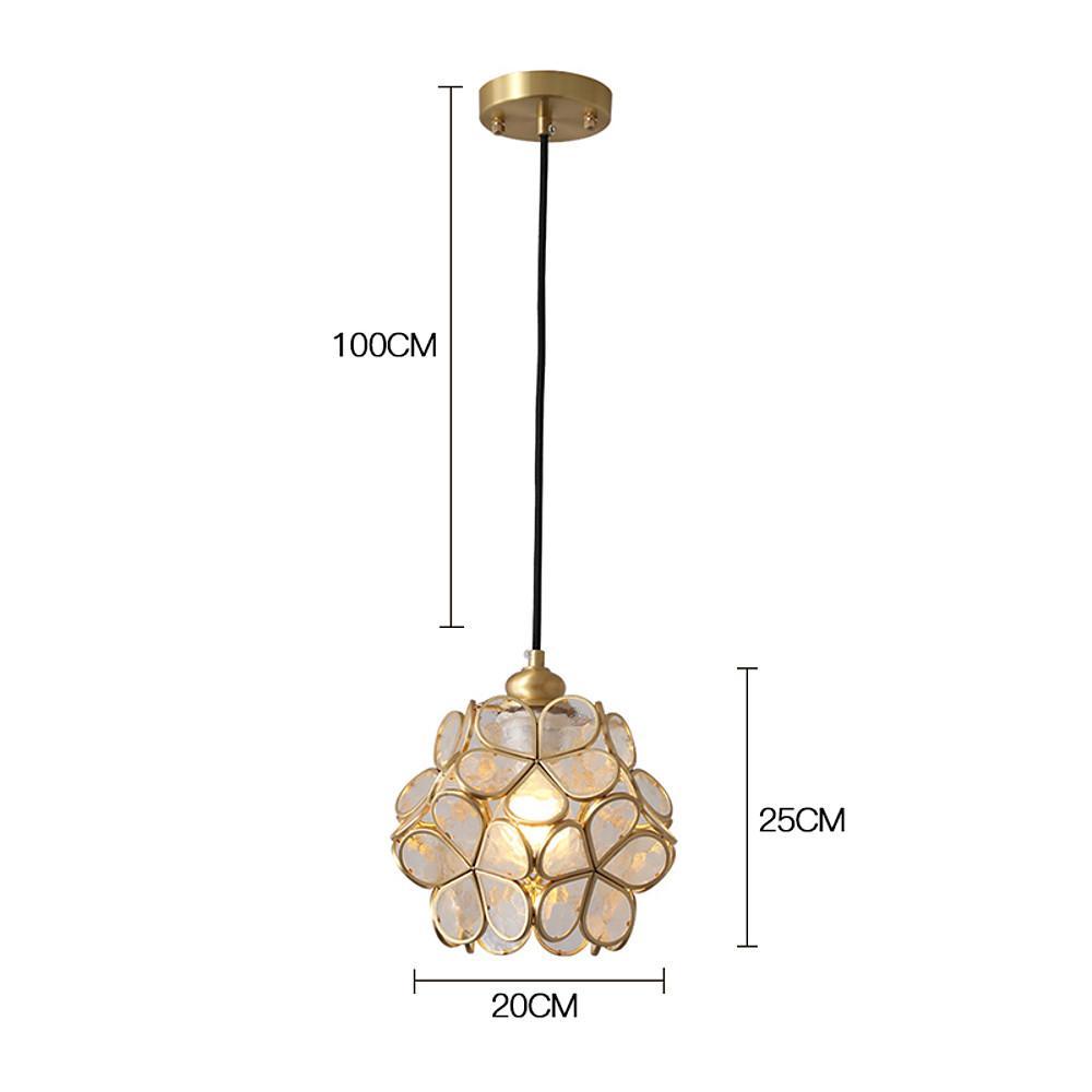 Ornate Flower Island Kitchen Pendant Lighting Copper Crystal Pendant Lighting