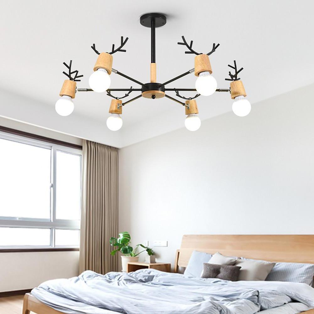 6-light Antlers-shaped LED Nordic Chandeliers Ceiling Lights Hanging Lamp