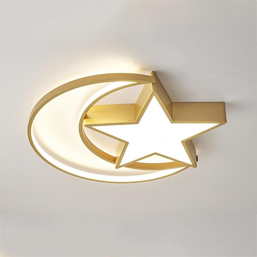 Novelty Moon Star Flush Mount Light LED Baby Kids Bedroom Ceiling Lights