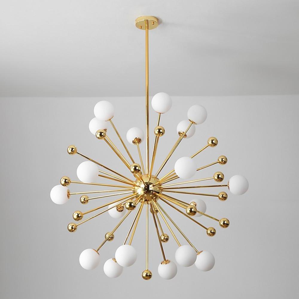 Nordic Globe Sputnik Chandelier Modern Gold Living Room Chandelier 18 Bulbs