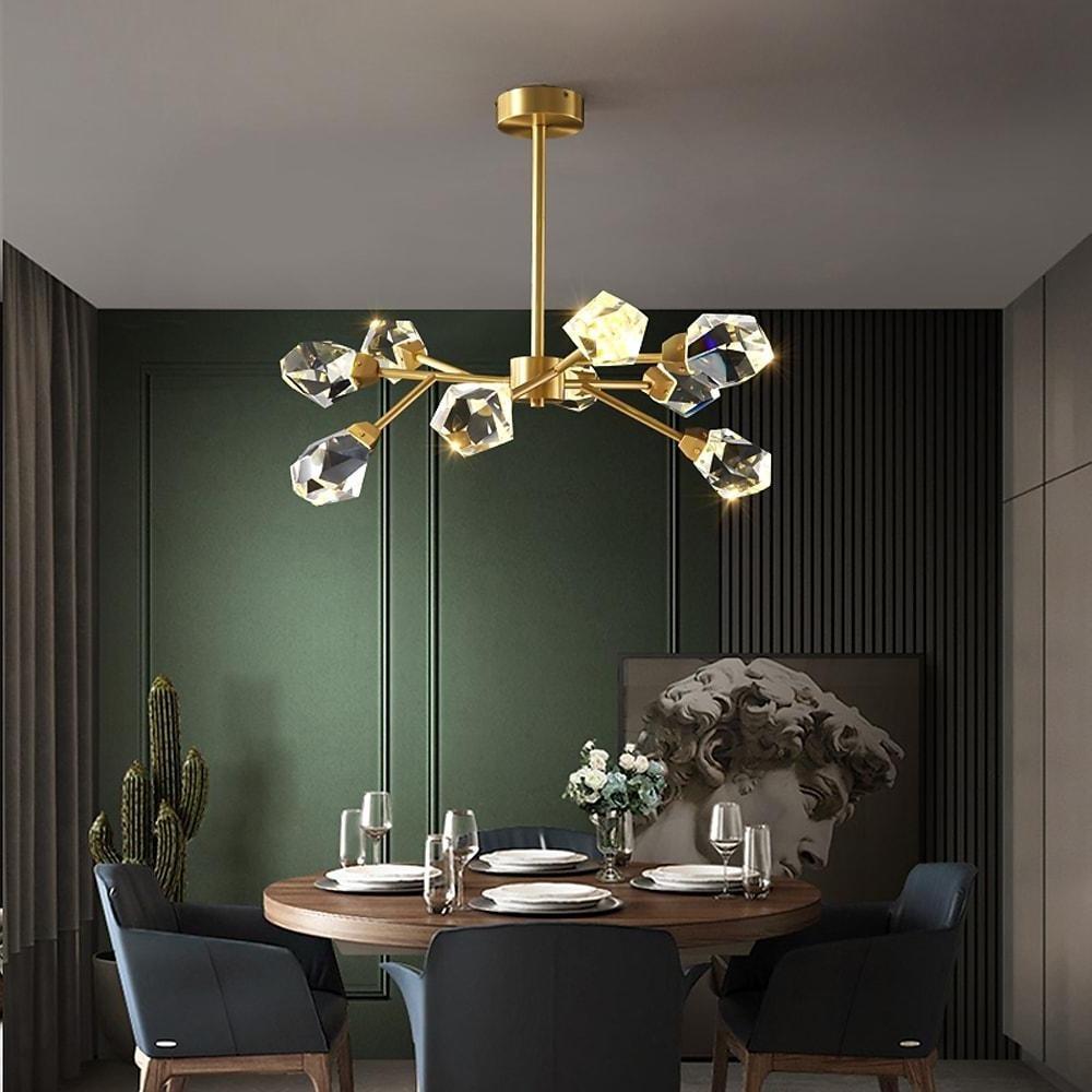 9 Lights Modern Sputnik Luxury Irregular Crystal Kitchen Chandelier