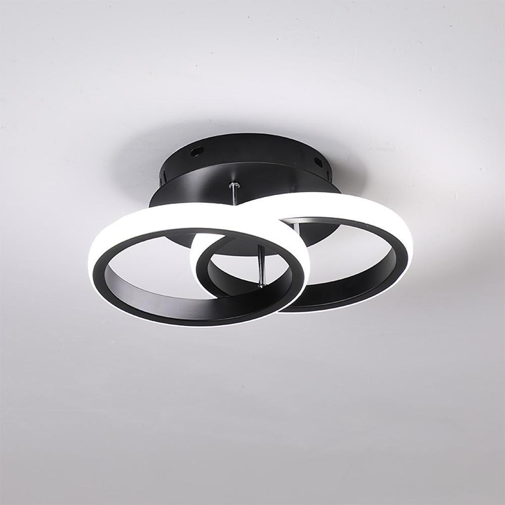 2 Circle Flush Mount Lighting Fixtures Metal LED Living Room Ceiling Lights