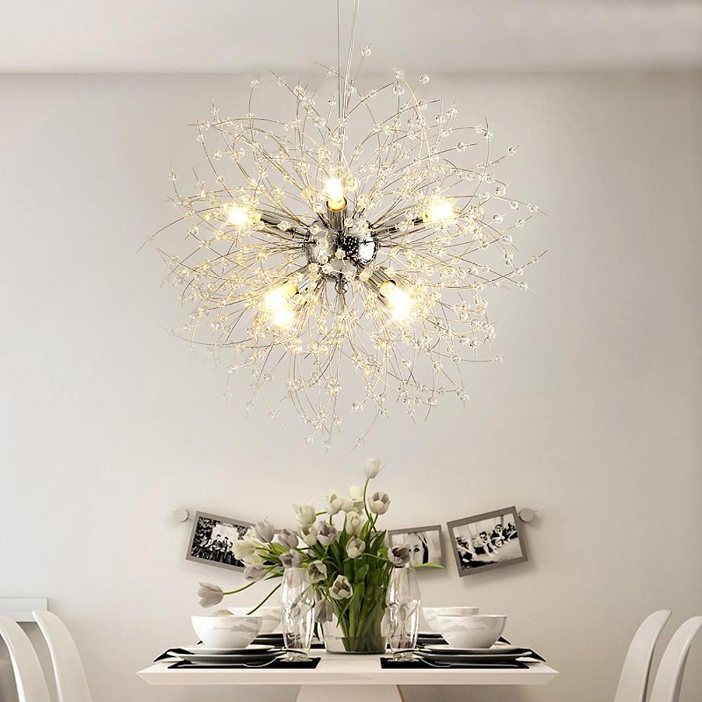 16'' Mini Globe Style Metal Electroplated Chandelier with Centrally Located Lights Enlightening Surroundings