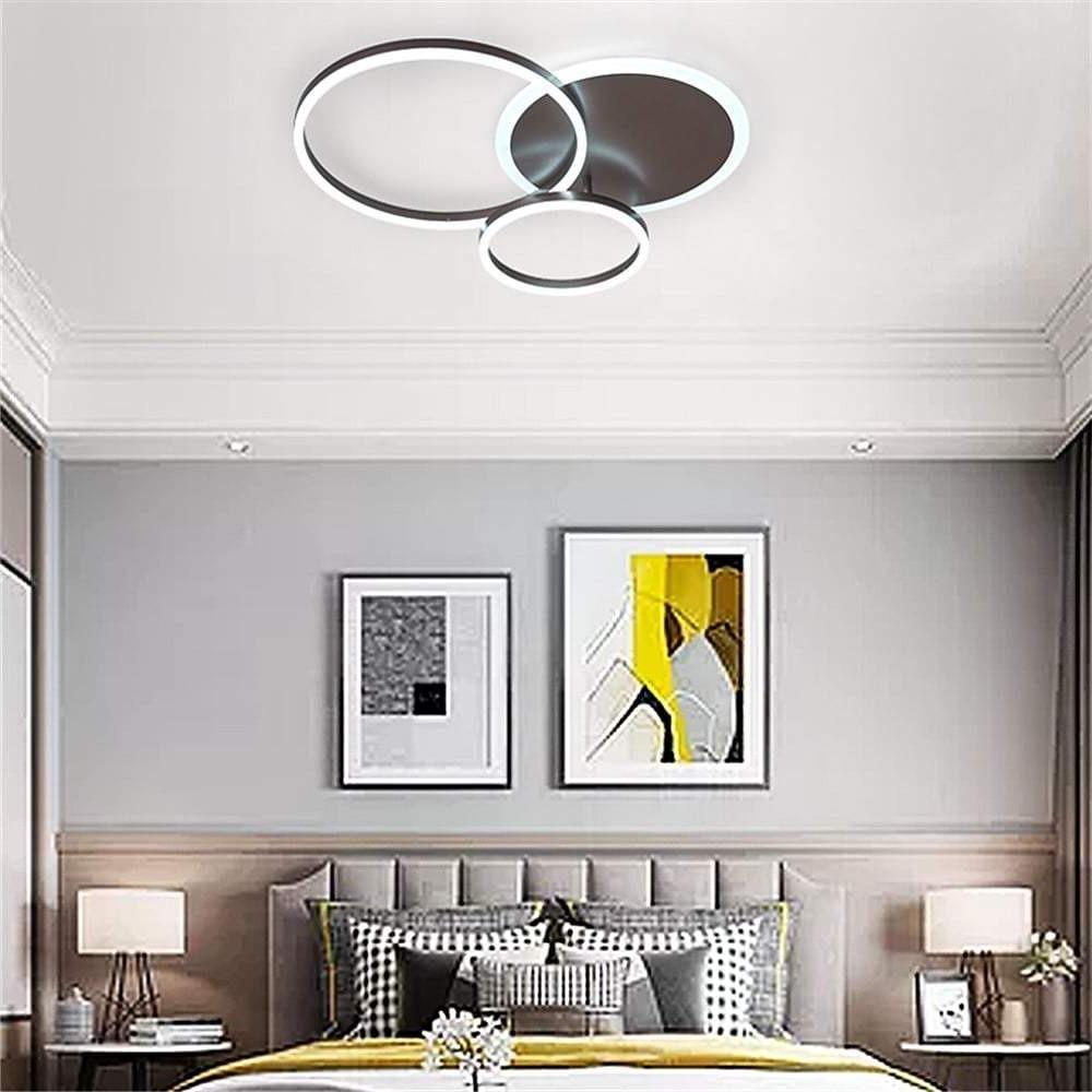 3-Layers LED Modern Circle Flush Mount Light - 3-Color Dimmable, 26"x20"