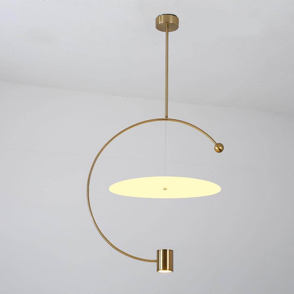 Electroplated Metal Semi Circular LED Gold Nordic Pendant Lighting