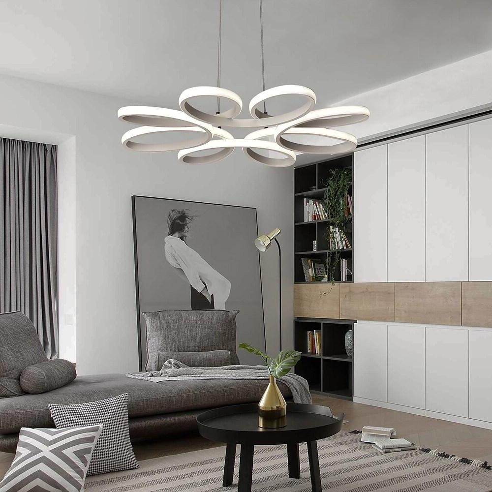 Curves Flower Dimmable LED Modern Hanging Ceiling Light Pendant Lights