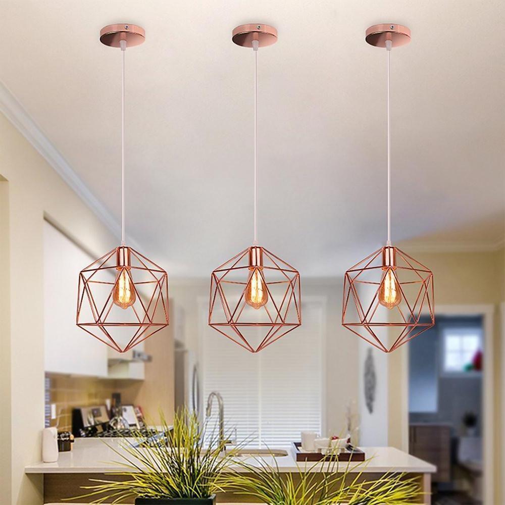 Geometric Cage LED Industrial Modern Ceiling Light Flush Mount Lighting