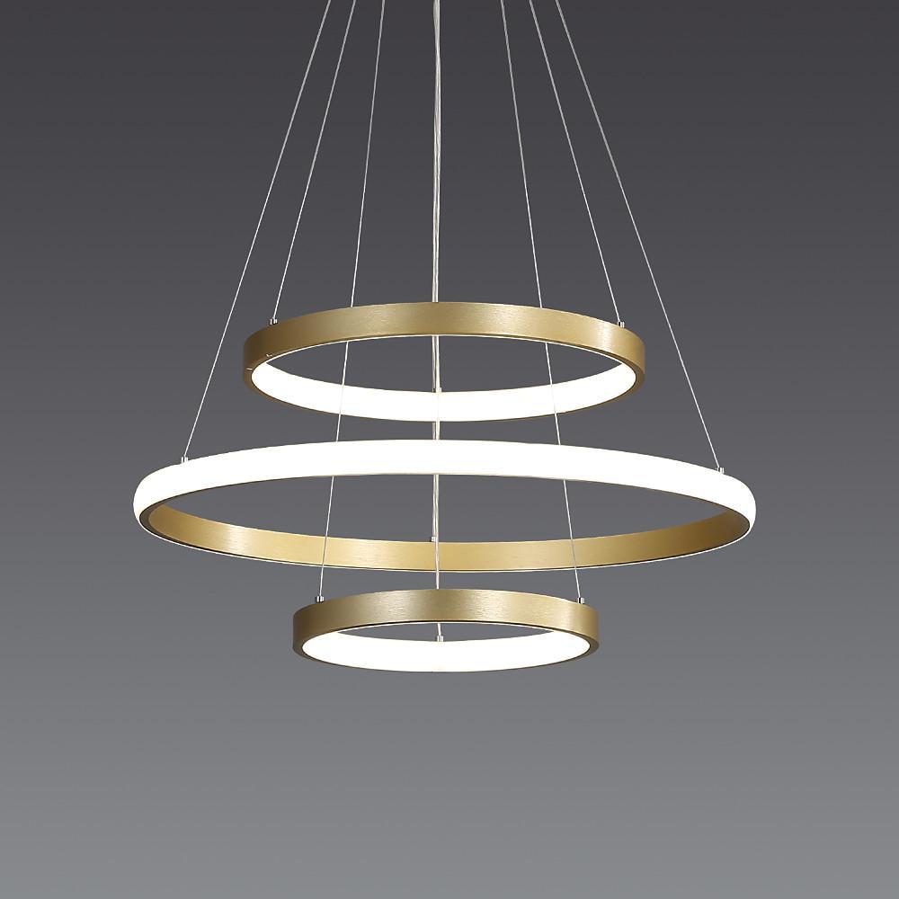 Circles Dimmable LED Adjustable Gold Contemporary Chandeliers Island Lights