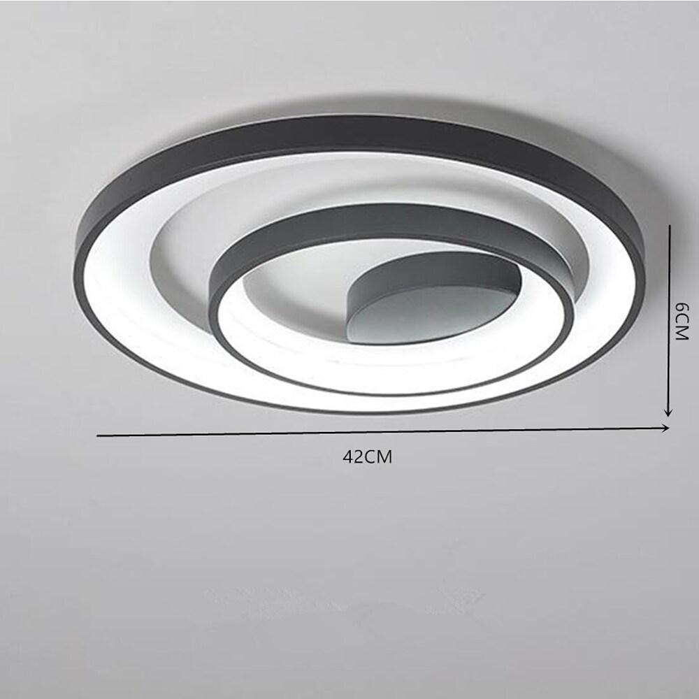 2-Light 2-Ring Semi-Flush Mount Ceiling Light LED Elegant Silica Gel Bedroom Light