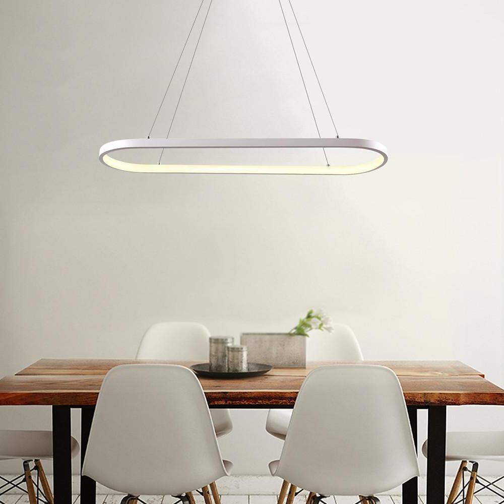 Rectangular Curves Dining Room Chandeliers Metal Modernist Pendant Lighting