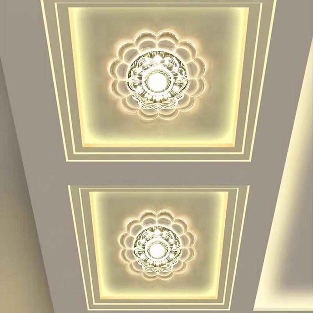 Flower Effect Entryway Lighting Crystal Metal LED Flush Mount Ceiling Light for Baby Kids