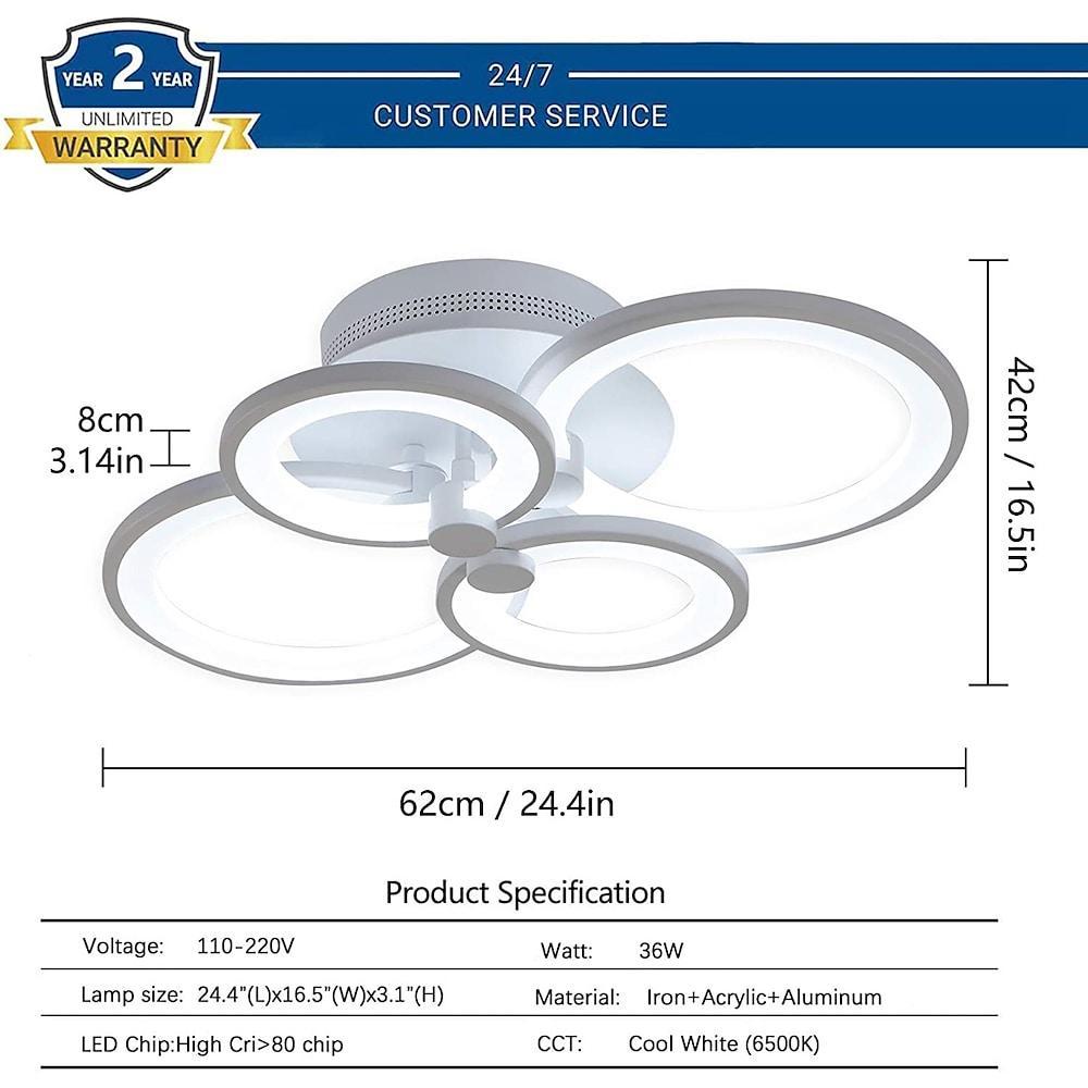 Elegant Semi Flush Mount Ceiling Lights with Unique Overlapping Rings