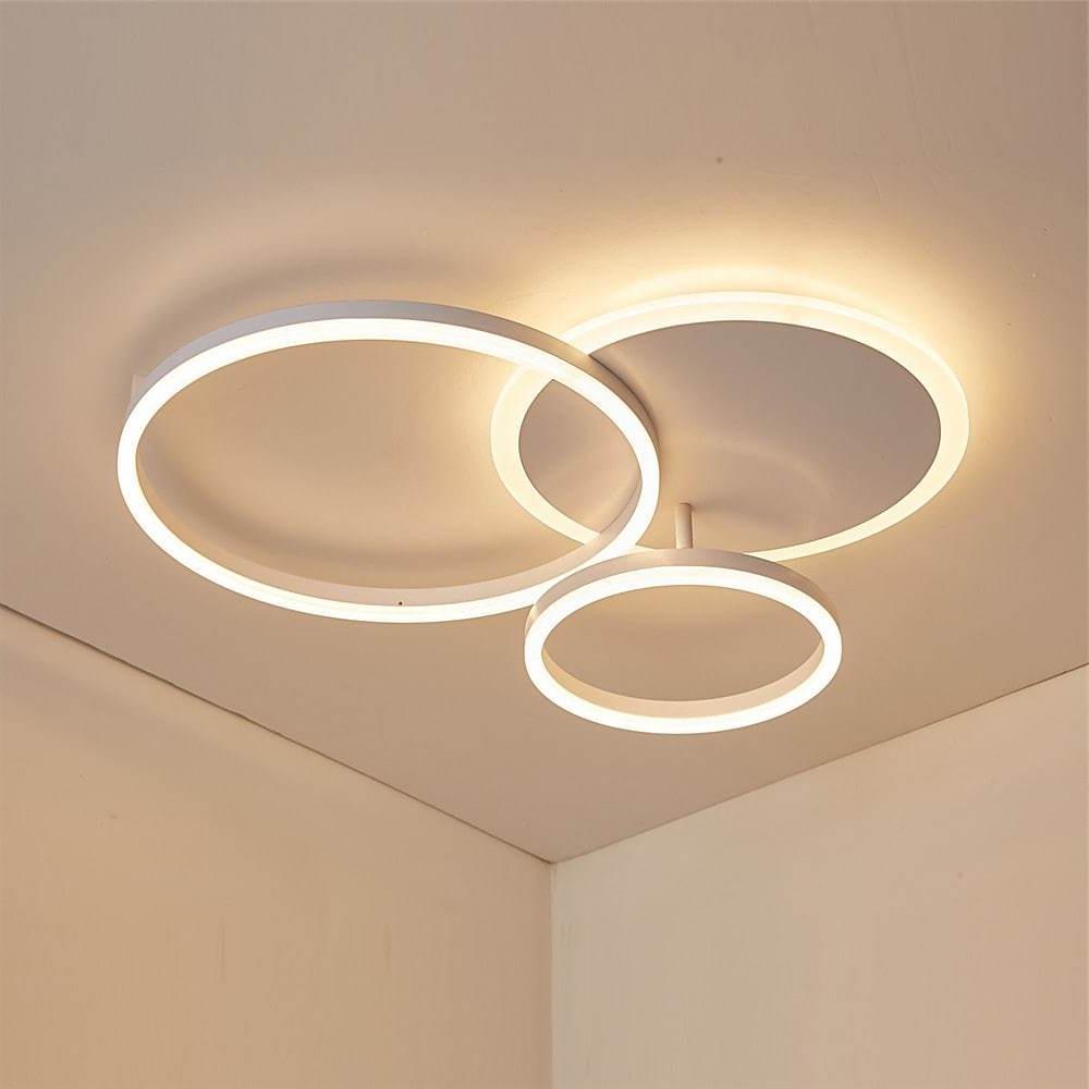 3-Layers LED Modern Circle Flush Mount Light - 3-Color Dimmable, 26"x20"