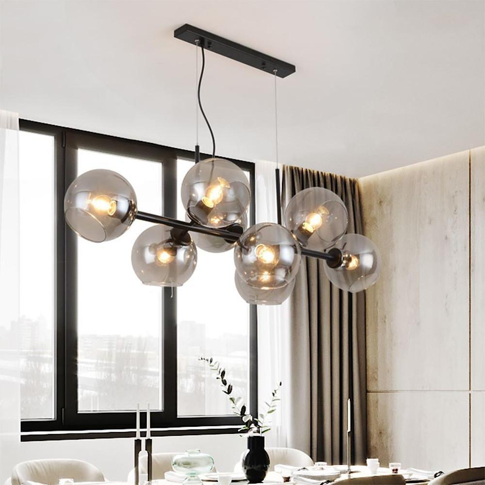 Globe Nordic Glass Bubble Chandelier Metal Industrial Chandelier Ceiling Lights