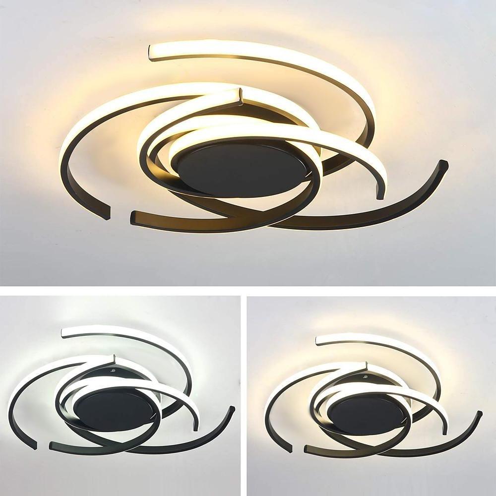 30 Inch Swirls Circle Abstract LED Flush Mount Ceiling Light for Living Room