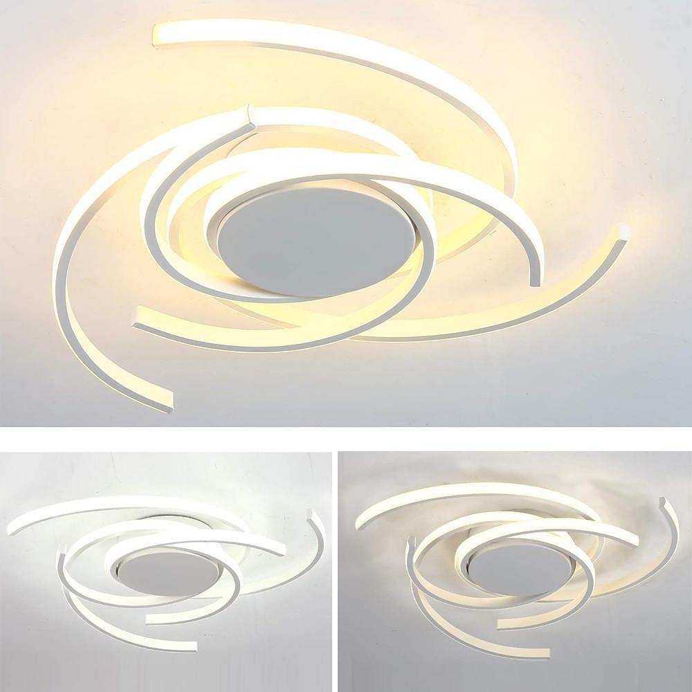 30 Inch Swirls Circle Abstract LED Flush Mount Ceiling Light for Living Room