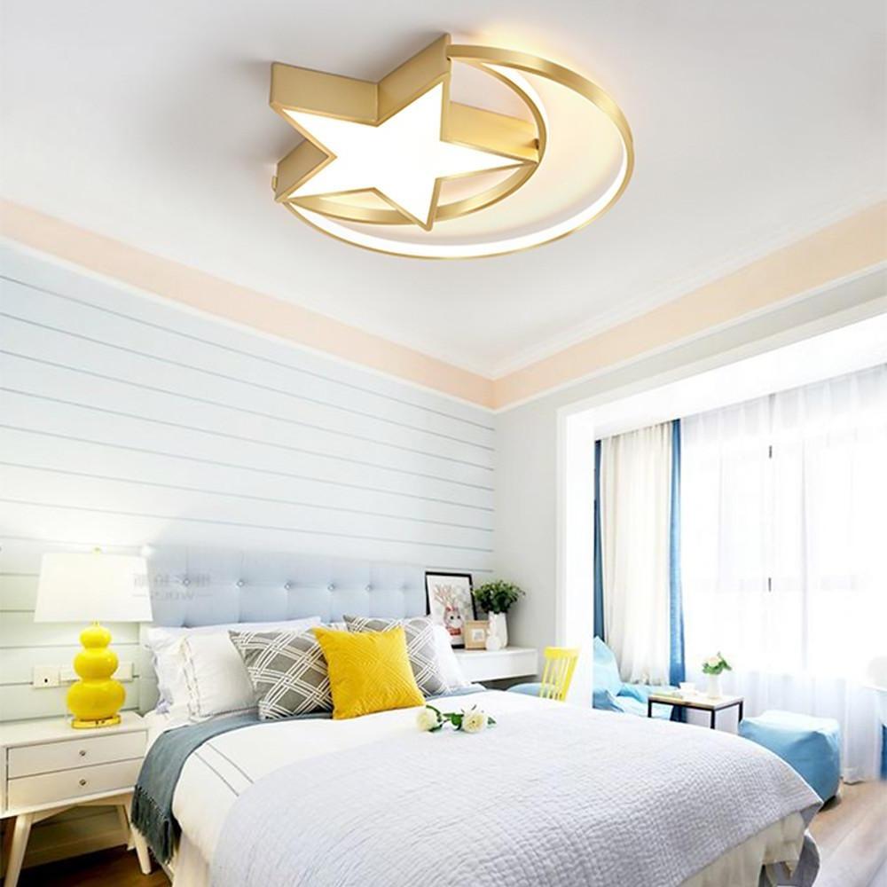 Novelty Moon Star Flush Mount Light LED Baby Kids Bedroom Ceiling Lights