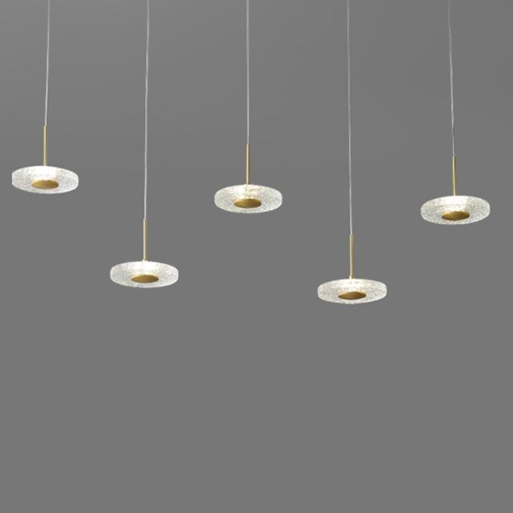 Circular Acrylic Copper LED Gold Nordic Pendant Lighting Hanging Ceiling Lights