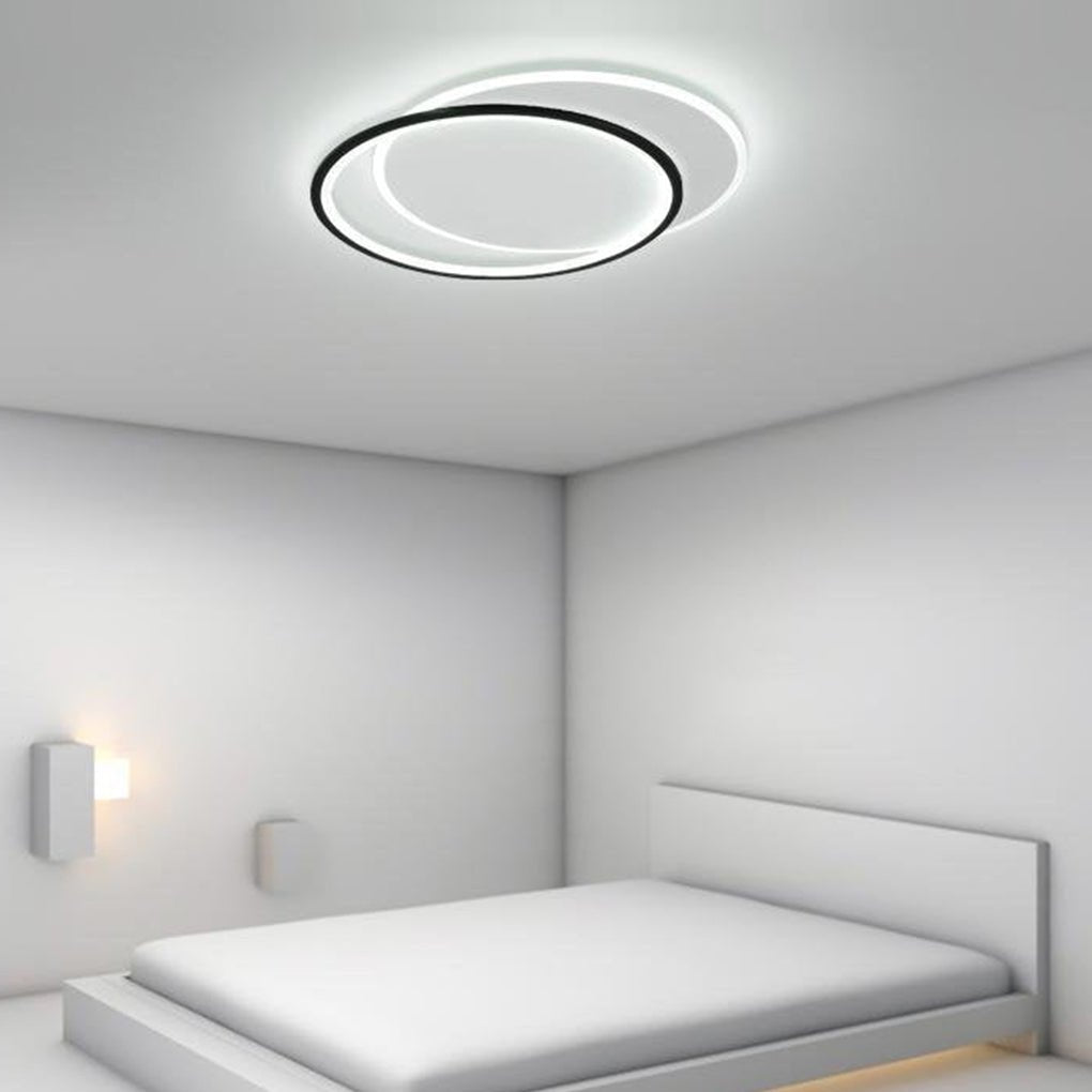 White Black Flush Mount Ceiling Lights Modern Overlapped Round Lights