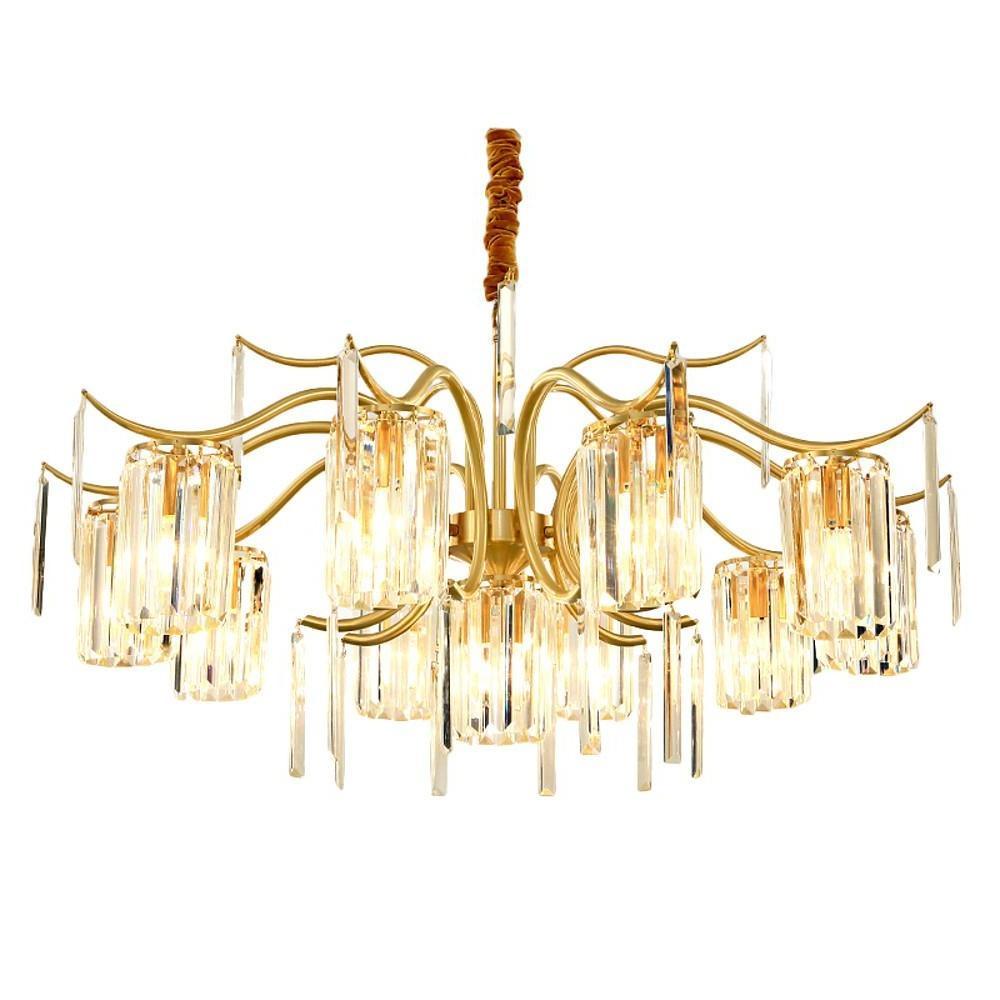 Classical 11-lights LED Copper Glass Crystal Modern Chandeliers