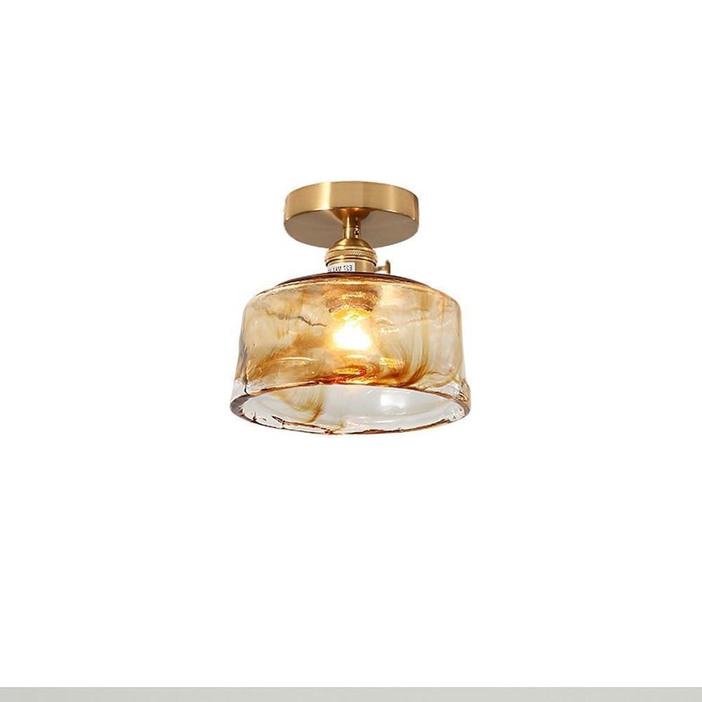 Creative Glass Lantern LED Electroplated Modern Pendant Light Ceiling Lights