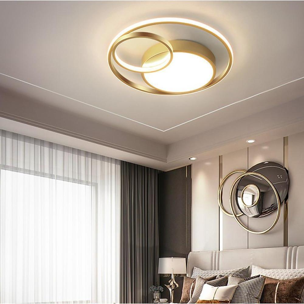 3 Circle Metal Artistic LED Flush Mount Ceiling Light for Bedroom