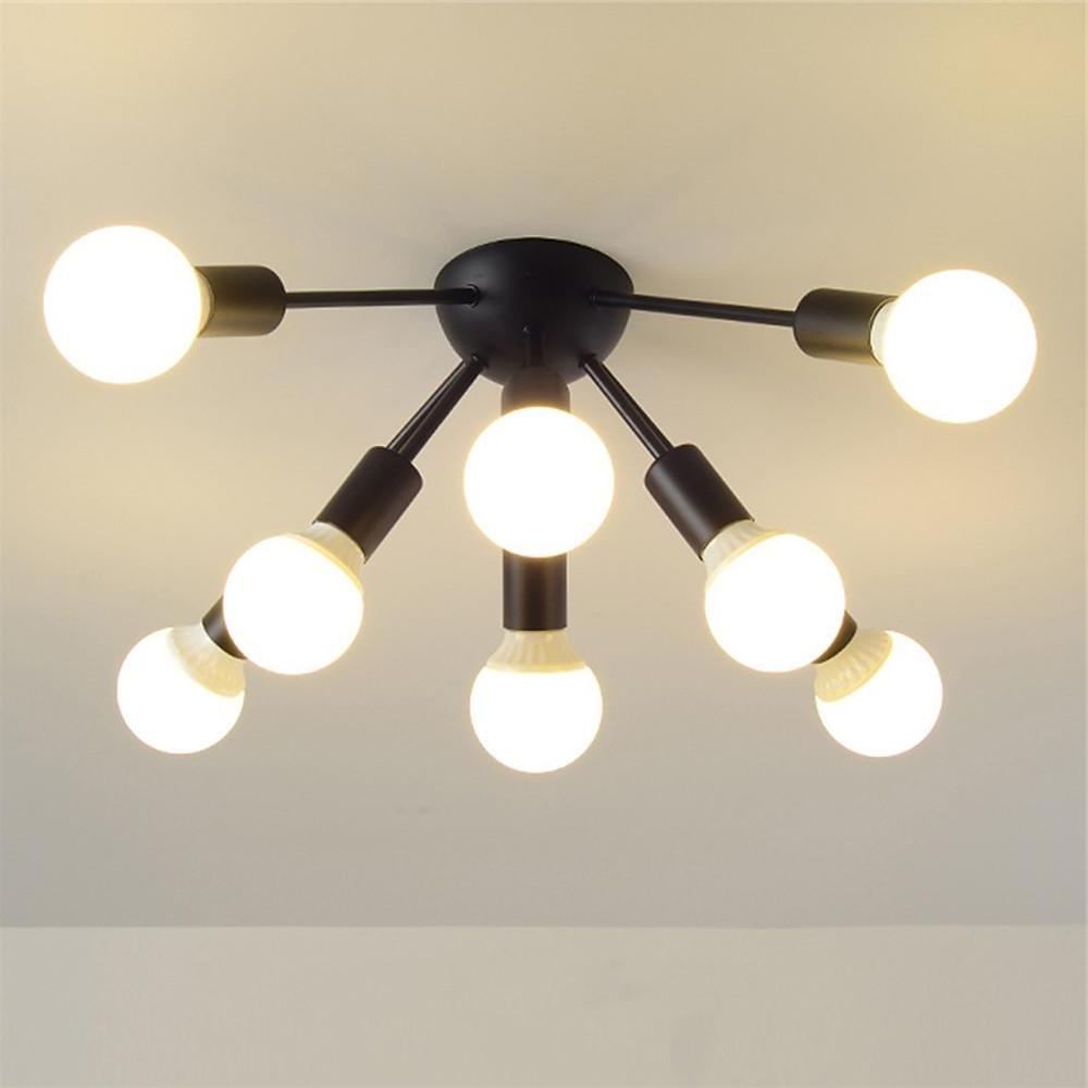 8 Light Cluster Gold Flush Mount Light Modern Metal LED Ceiling Light