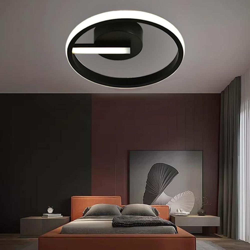 Rounded Corners Triangle Unique Modern Black Flush Mount Light LED Ceiling Light