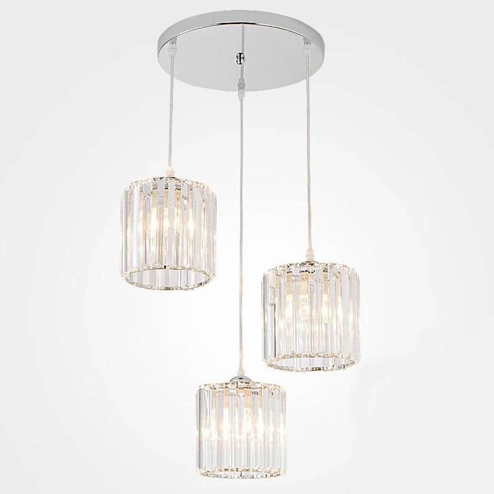 3 Metal Crystal Island Lantern Chandelier LED Ceiling Light