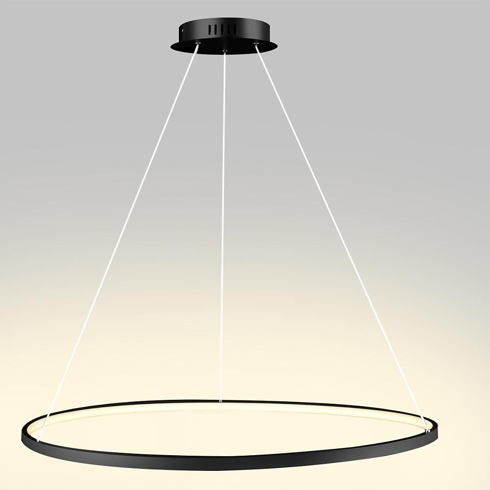 Round Geometric 30-Watt Single Ring Integrated LED Modern Bedroom Pendant