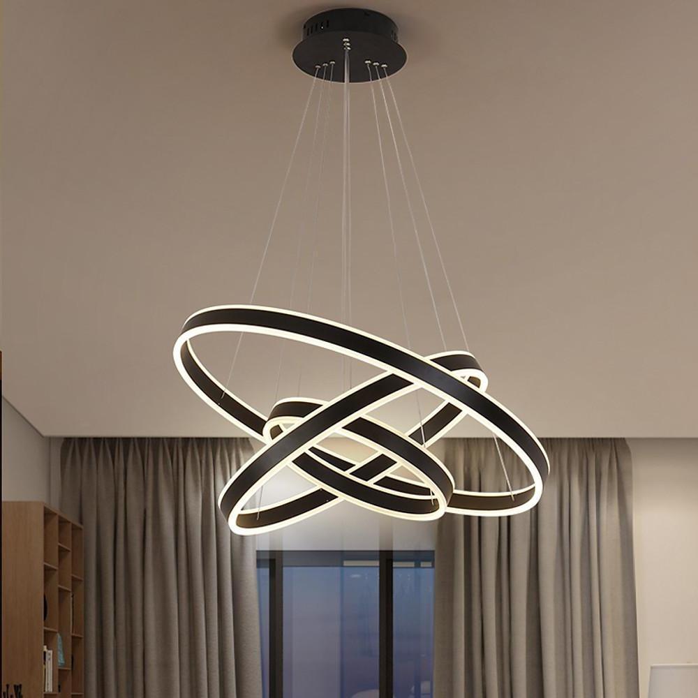 3 Circles Interweaved LED Modern Chandeliers Pendant Light Hanging Lamp