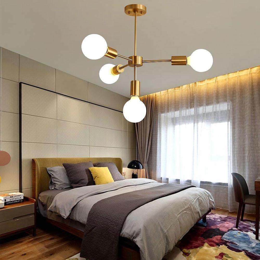 Luxurious Gold 4-Light Pendant Light - Modern 27'' Ceiling Fixture