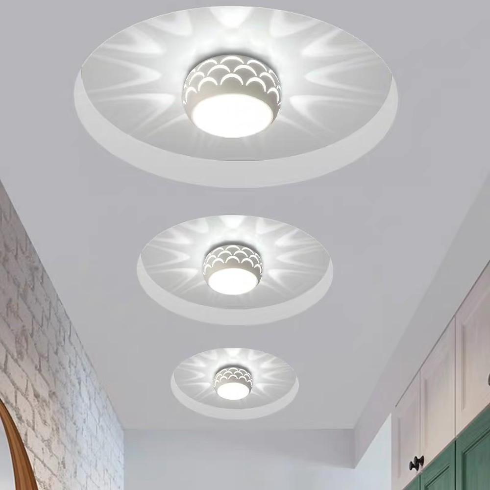 Globe Modern Flush Mount Drum Light Hallway Entryway LED Ceiling Light