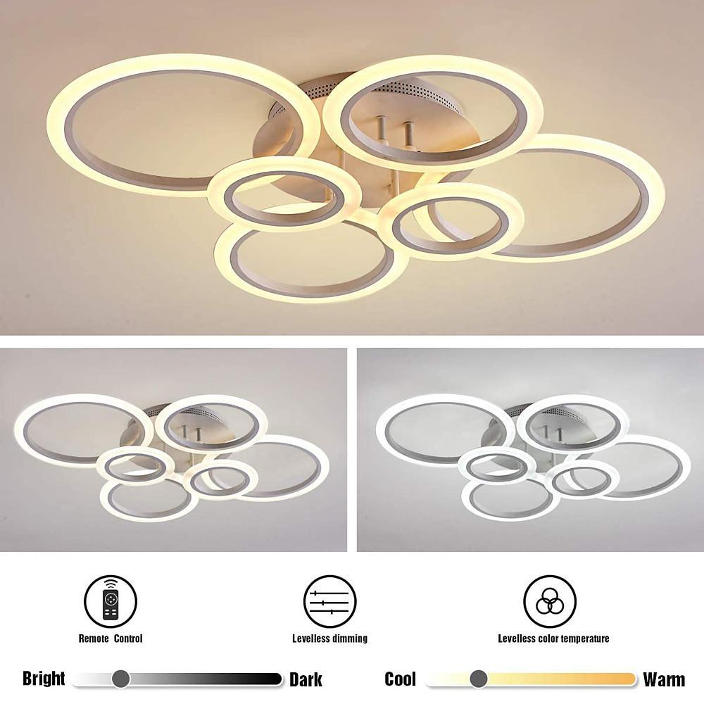 Circles Aluminum Acrylic Cluster Style Design Flush Mount Lighting LED Living Room Bedroom Ceiling Lights