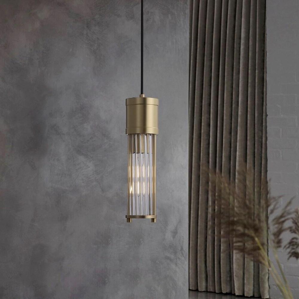 Cylinder Shaped LED Crystal Modern Pendant Light Island Lights Hanging Lamp