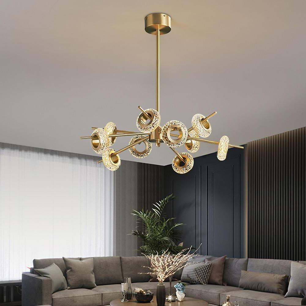 Unique Design Modern Brass Chandelier Copper Glass Island Ceiling Light