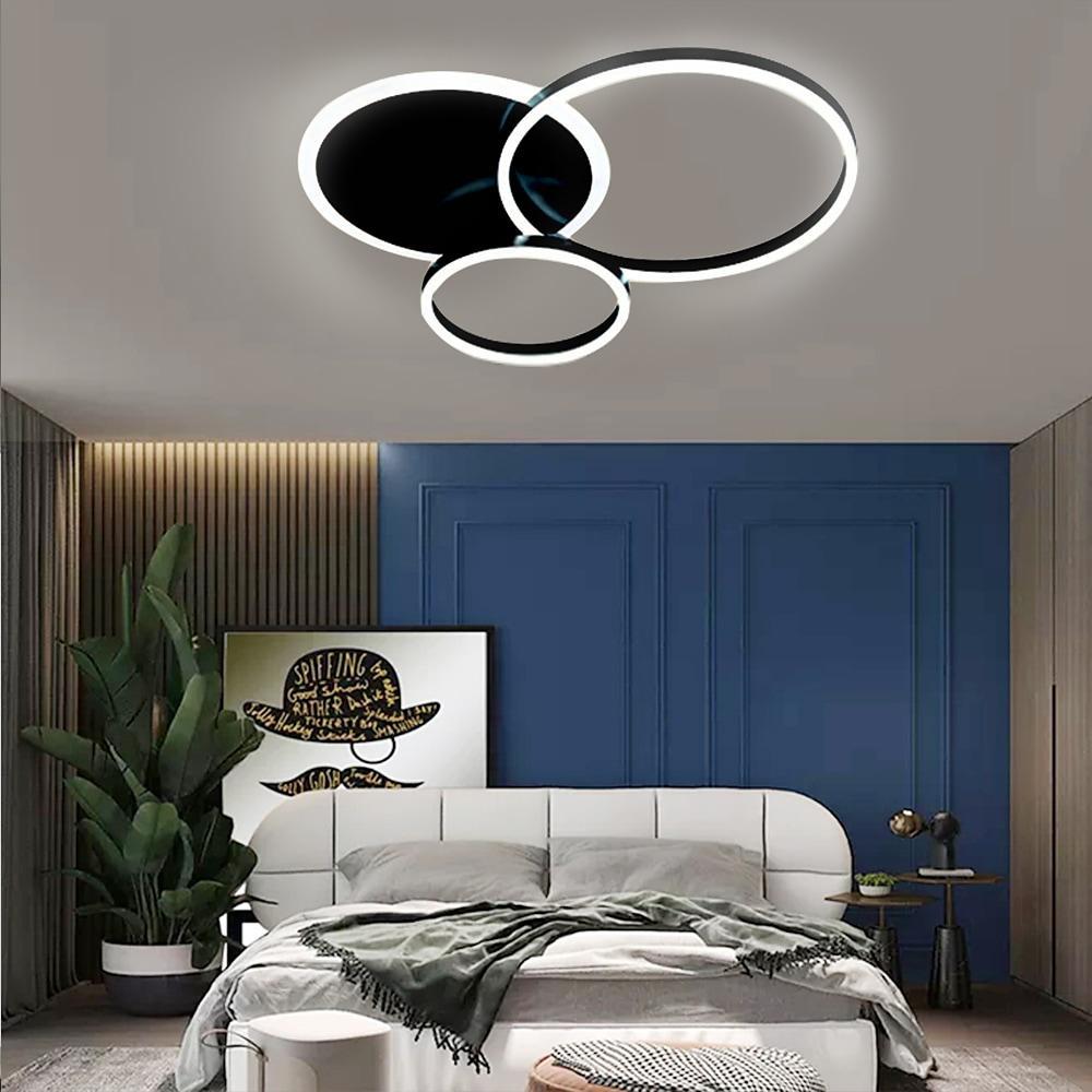 3-Layers LED Modern Circle Flush Mount Light - 3-Color Dimmable, 26"x20"