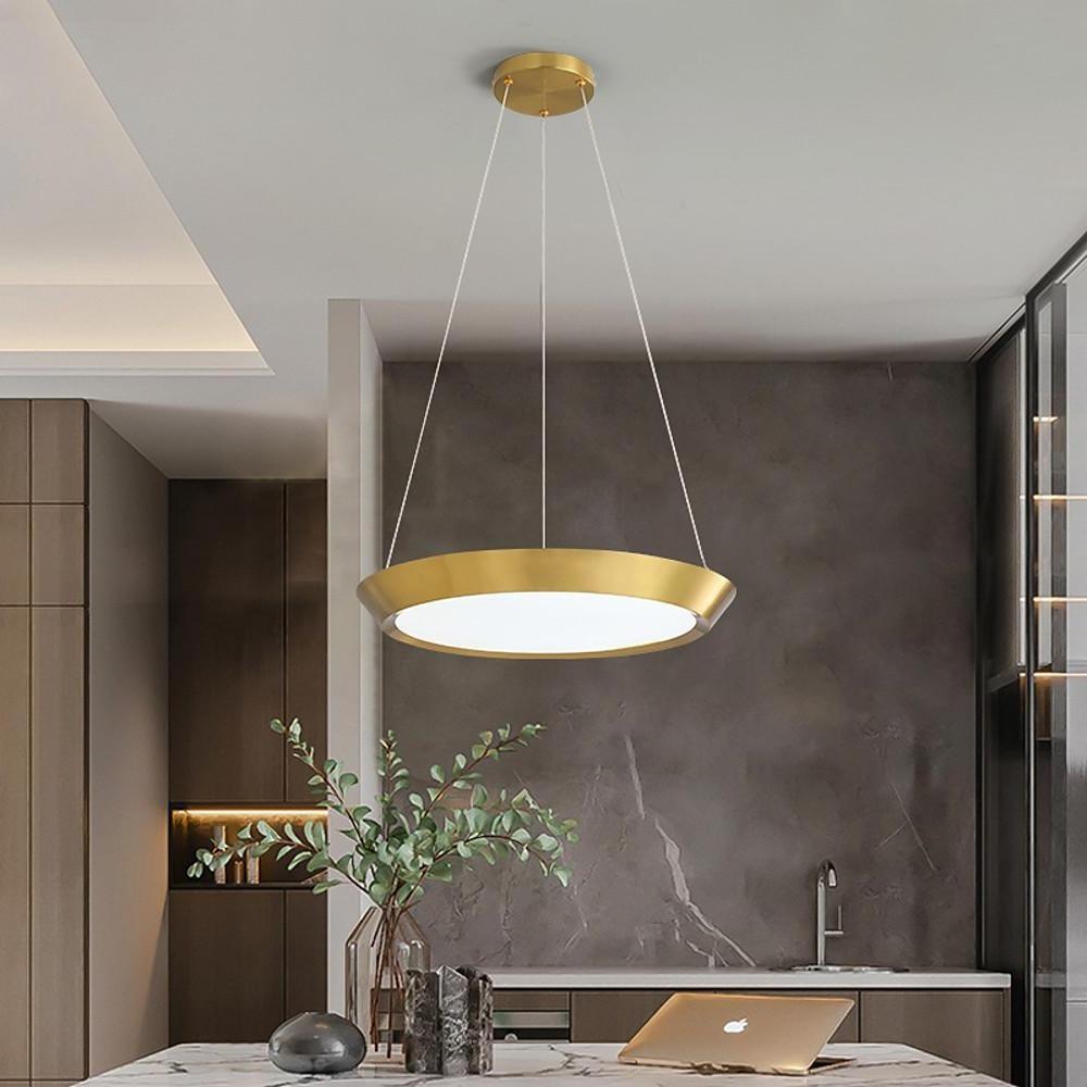 Circle Pendant Lighting for Kitchen Metal Acrylic Artistic Pendant Lighting