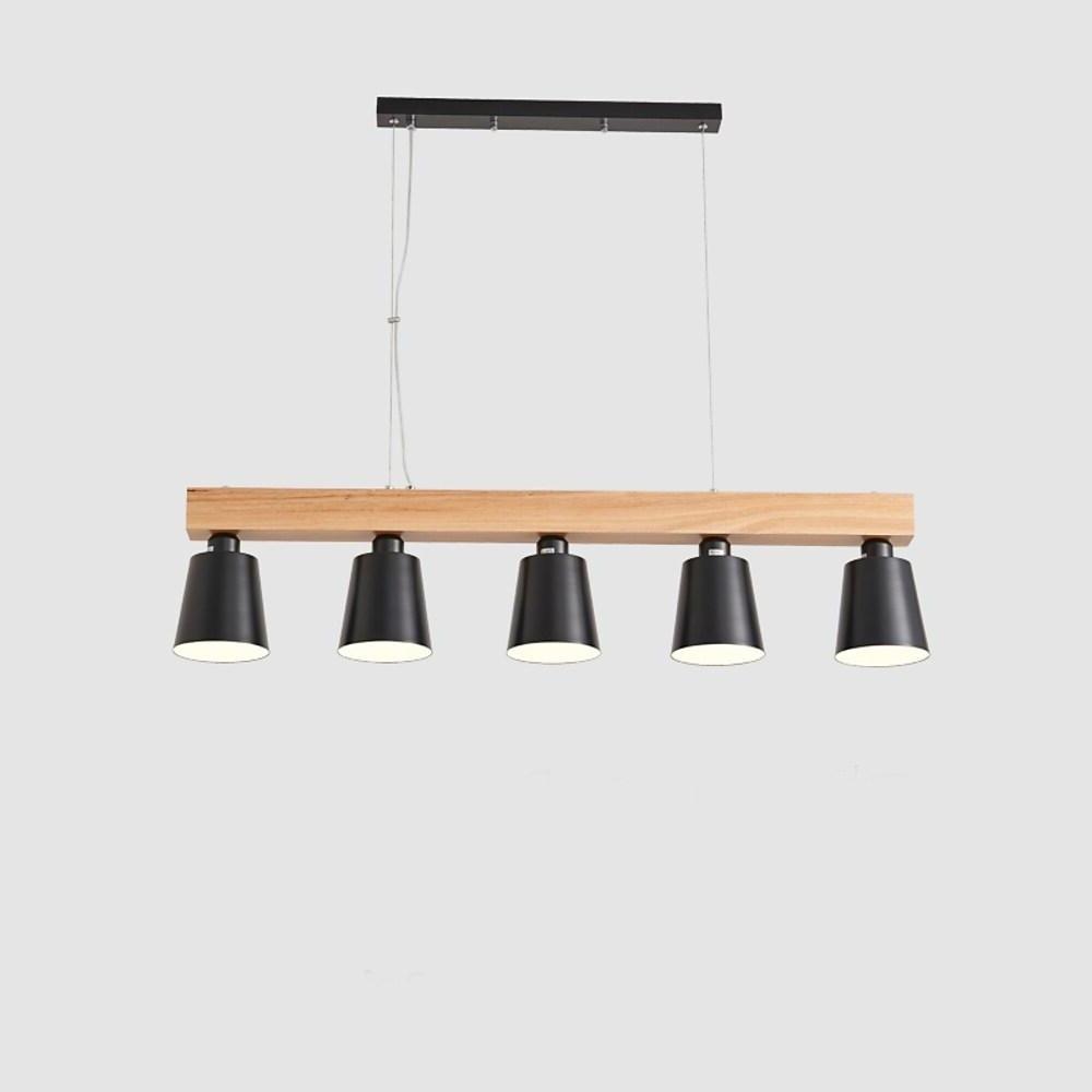 Row Of Lights Farmhouse Pendant Light Metal Wood Bamboo Pendant Lighting