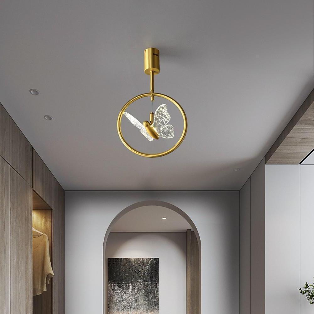 Butterfly Ring LED Nordic Ceiling Light Semi Flush Mount Ceiling Light with Acrylic Lampshade