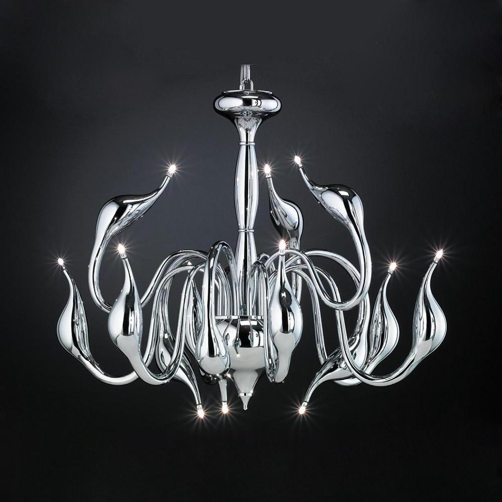 24'' Chrome Finish Modern Iron Chandelier