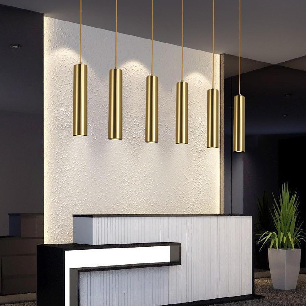 Unique Elongated Linear Metal Industrial Kitchen Island Pendant Lighting