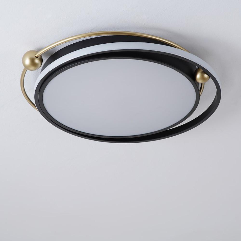 Artistic Circles Dimmable LED Black Nordic Flush Mount Ceiling Light