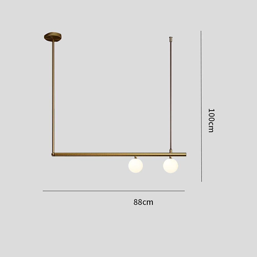 Minimalist Modern Linear Globe Pendant Lighting Copper Glass Kitchen & Dining Room Light