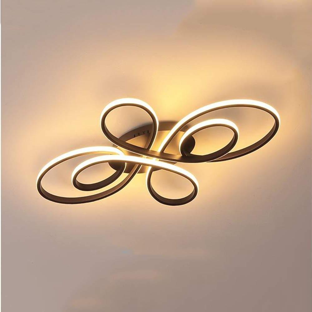 Artistic Curved Dimmable LED Modern Ceiling Lights Chandelier Flush Mount Lighting