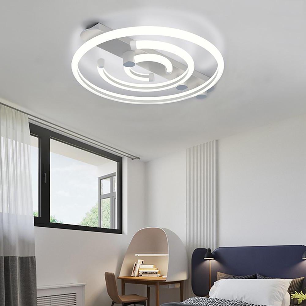 Circular Abstract LED Flush Mount Ceiling Light for Bedroom