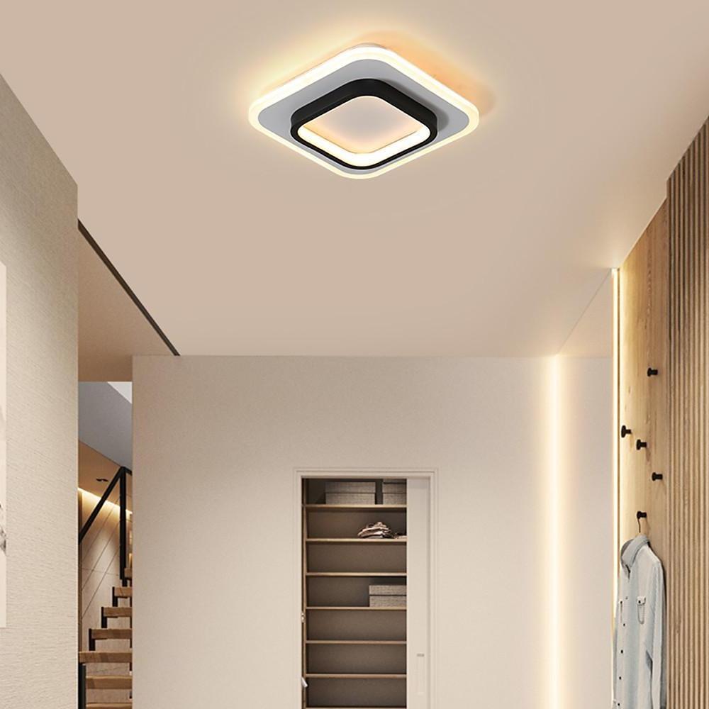 Double Square Shaped Flush Mount Light over Kitchen Sink LED Ceiling Light