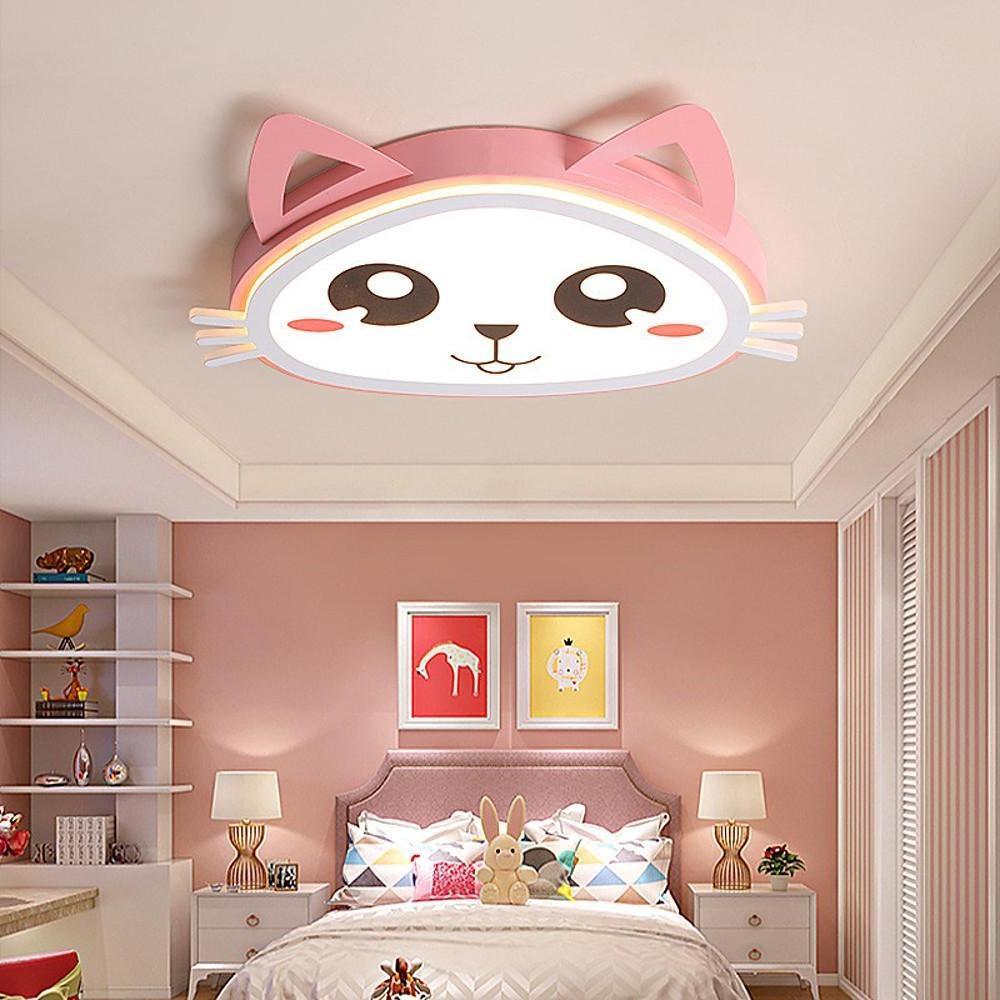 Cartoon Animal Shaped Dimmable LED Pink Modern Ceiling Lights